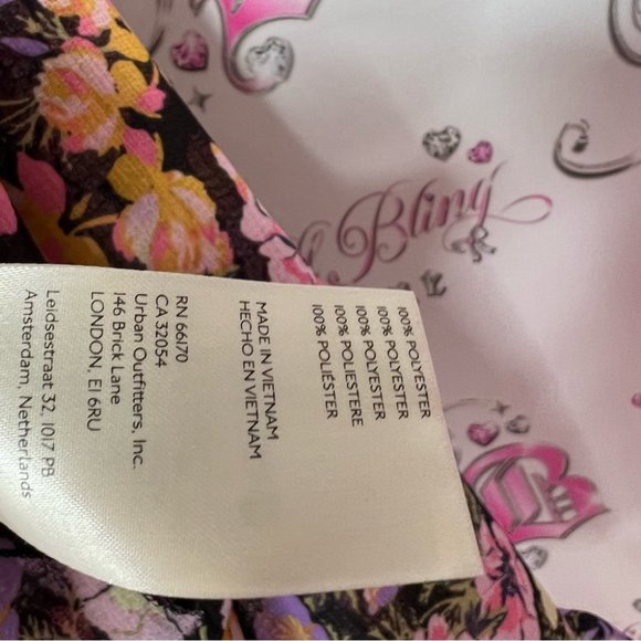 Free people blouse floral flowers rainbow 🌈 mixture neon bow tie ribbon 🎀 - Picture 14 of 14